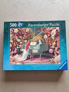 Ravensburger 500 Piece Puzzle 'Rabbit Recital' Piano Jigsaw Puzzle Complete